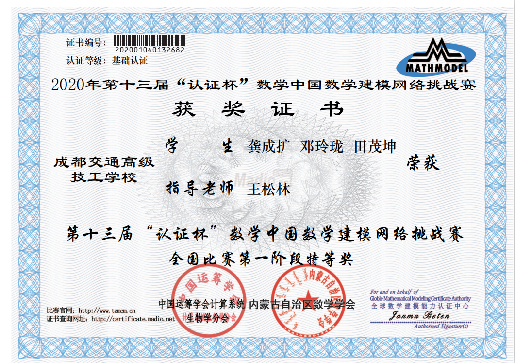 ▼  获奖证书"王老师,我们得奖了!