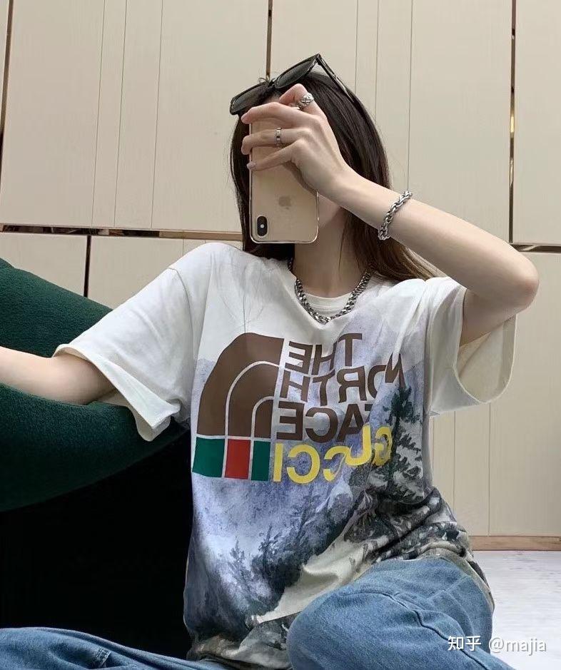 gucci北面联名款短袖男女同款