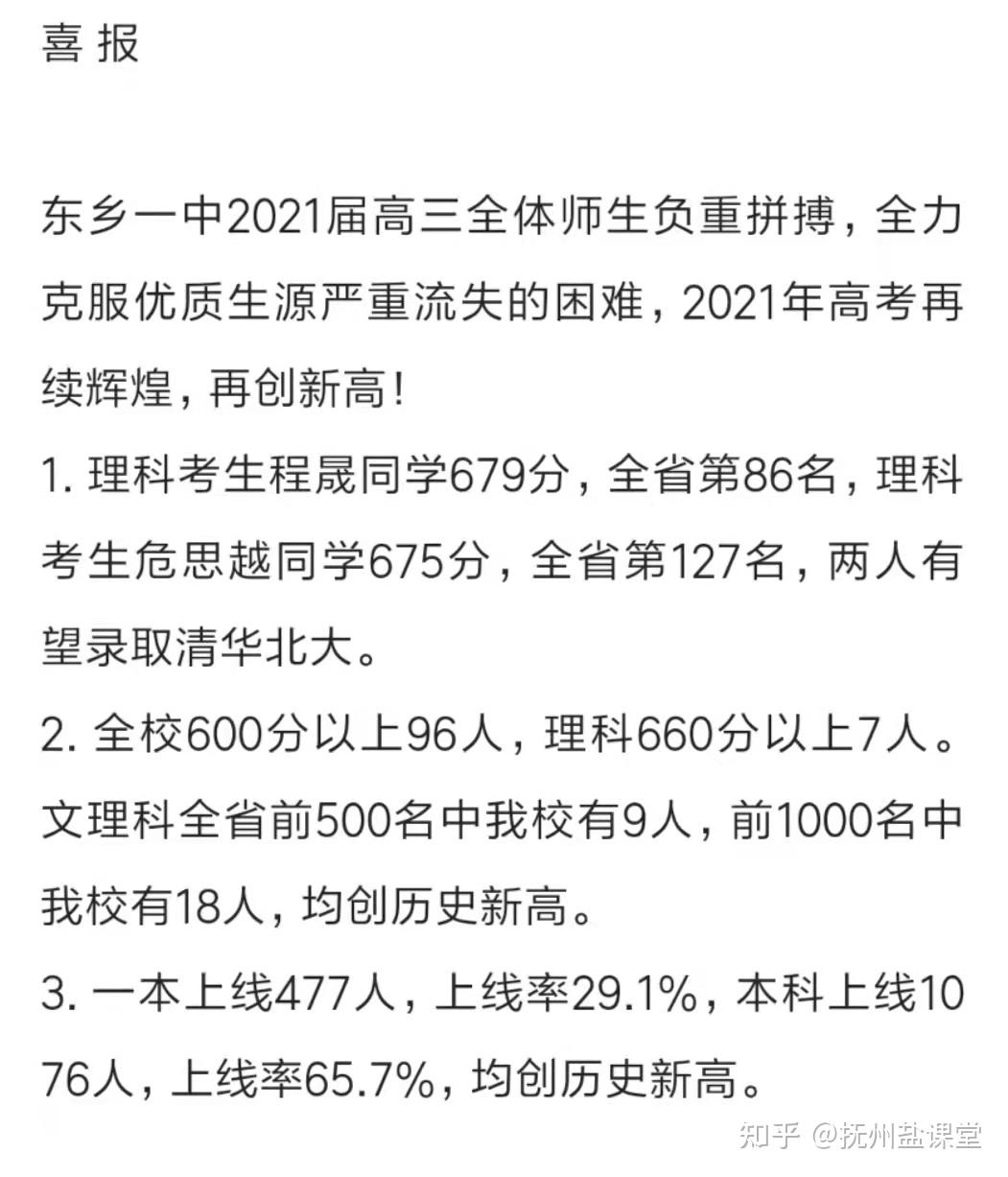 东乡一中高考喜报