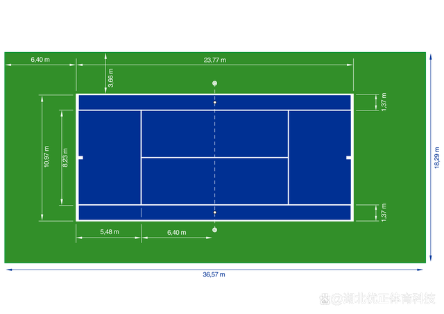 网球场标准画线图图片