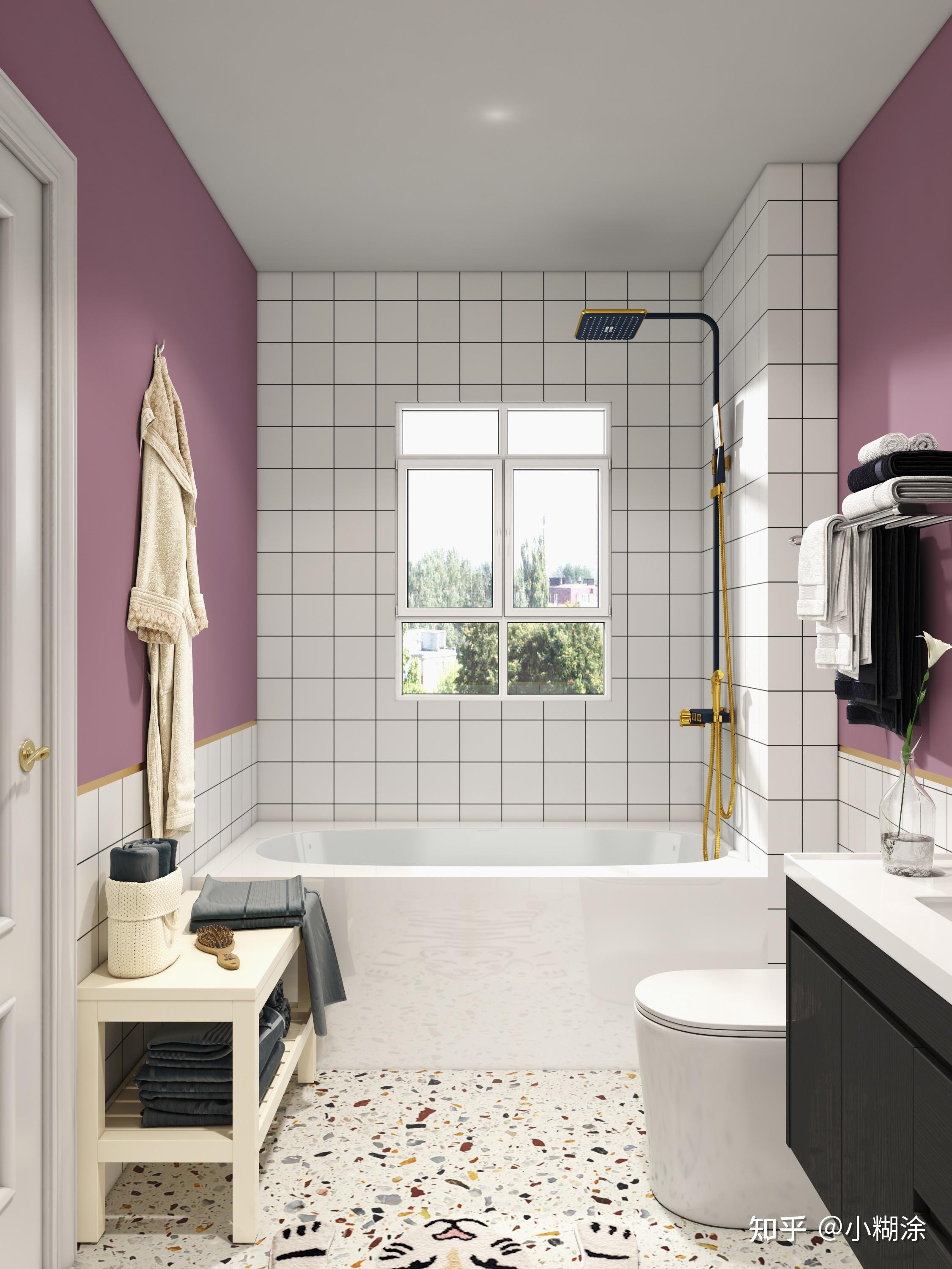 微醺紫罗兰浴室独享简约温馨的泡澡时光