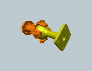 工程机械开槽球铰链3d数模图纸step格式