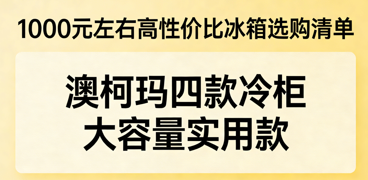 1000 元左右高性价比冰箱选购清单 澳柯玛四款冷柜大容量实用款 一级能效减霜家用商用卧式冰柜 租房党大家庭囤货以旧换新推荐