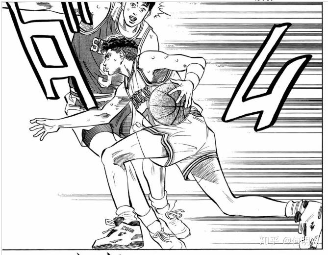 上图:花形的后仰跳投身高劣势,在防守端让对手传