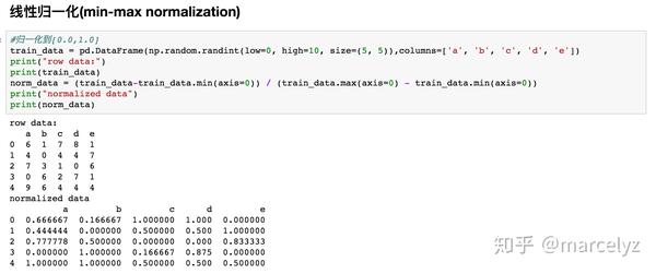 归一化与标准化的python实现 知乎