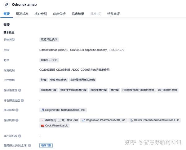 再生元CD3/CD20双抗odronextamab上市申请获EMA受理 - 知乎
