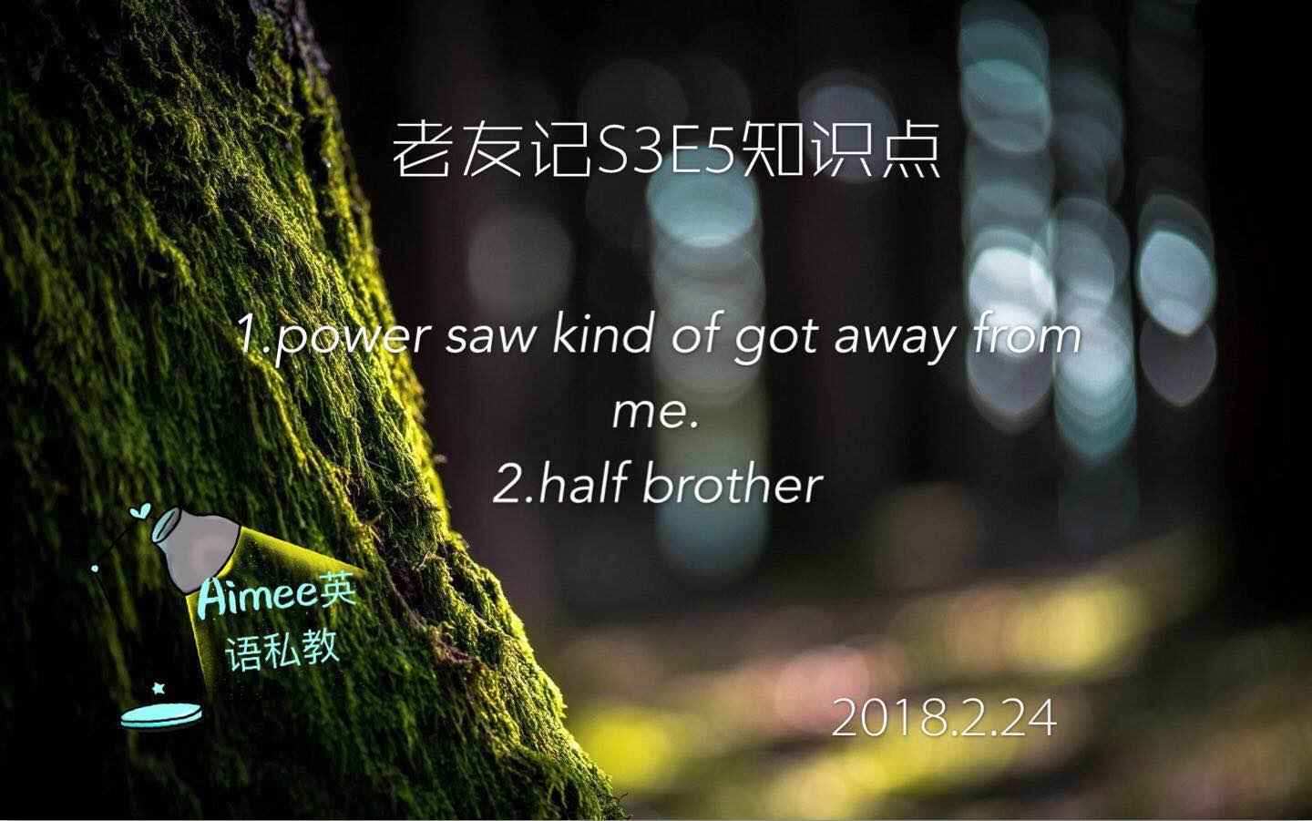 老友记s3e5知识点kindofgotawayfrommehalfbrother地道表达太地道了
