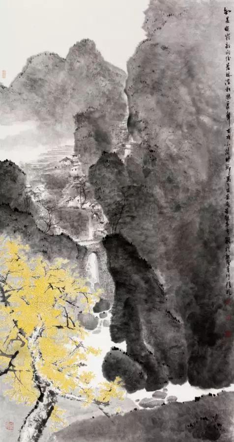 180×95cm 顧逸知是曉霜新雨後,滿林深秋聽泉聲 180×97cm 張明春韻