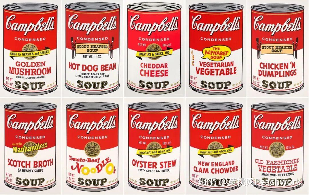 7月,沃霍尔以32幅《金宝罐头汤》系列画作举办了自己的首个波普艺术展