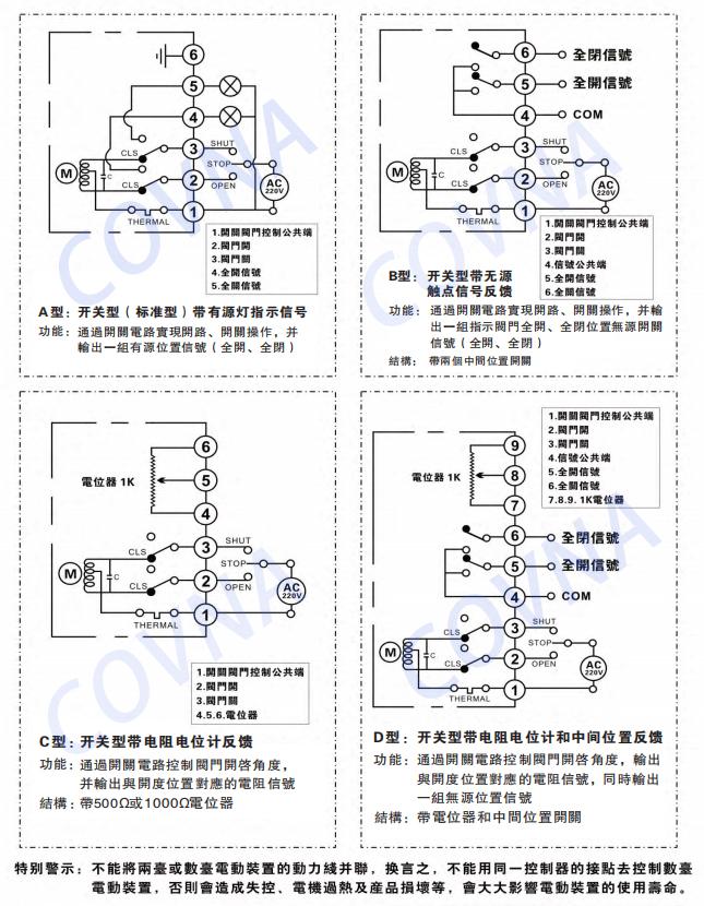 电动球阀接线图