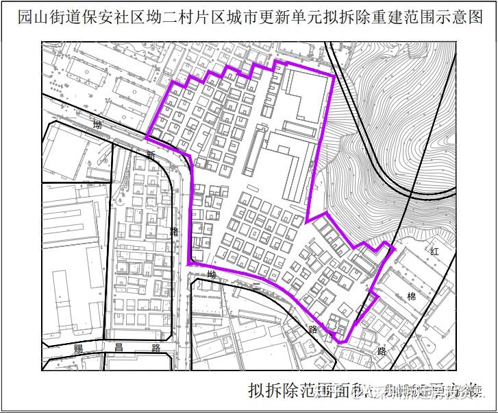 項目位於深圳市龍崗區橫崗街道保安社區,擬更新範圍東側為自然山體