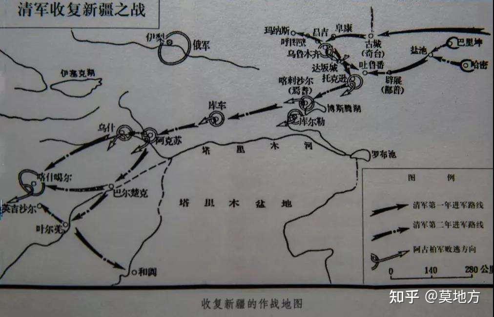 左宗棠收复新疆路线图图片