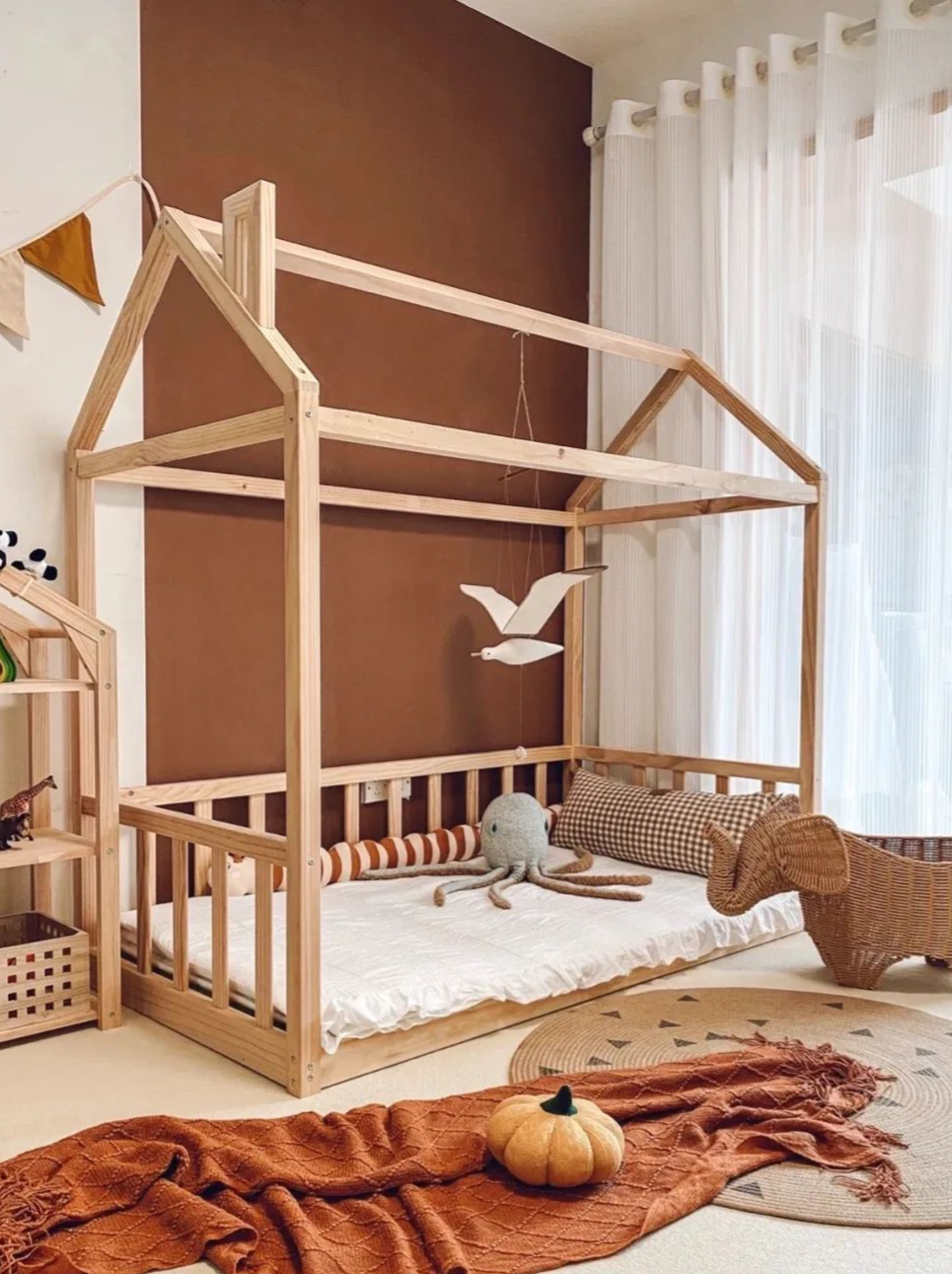 奶油风儿童房比花花绿绿高级多了