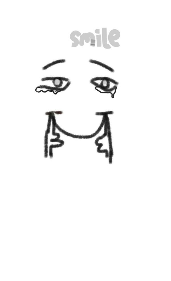 自己画的 强颜欢笑本笑 提醒自己再累也不要表现在脸上