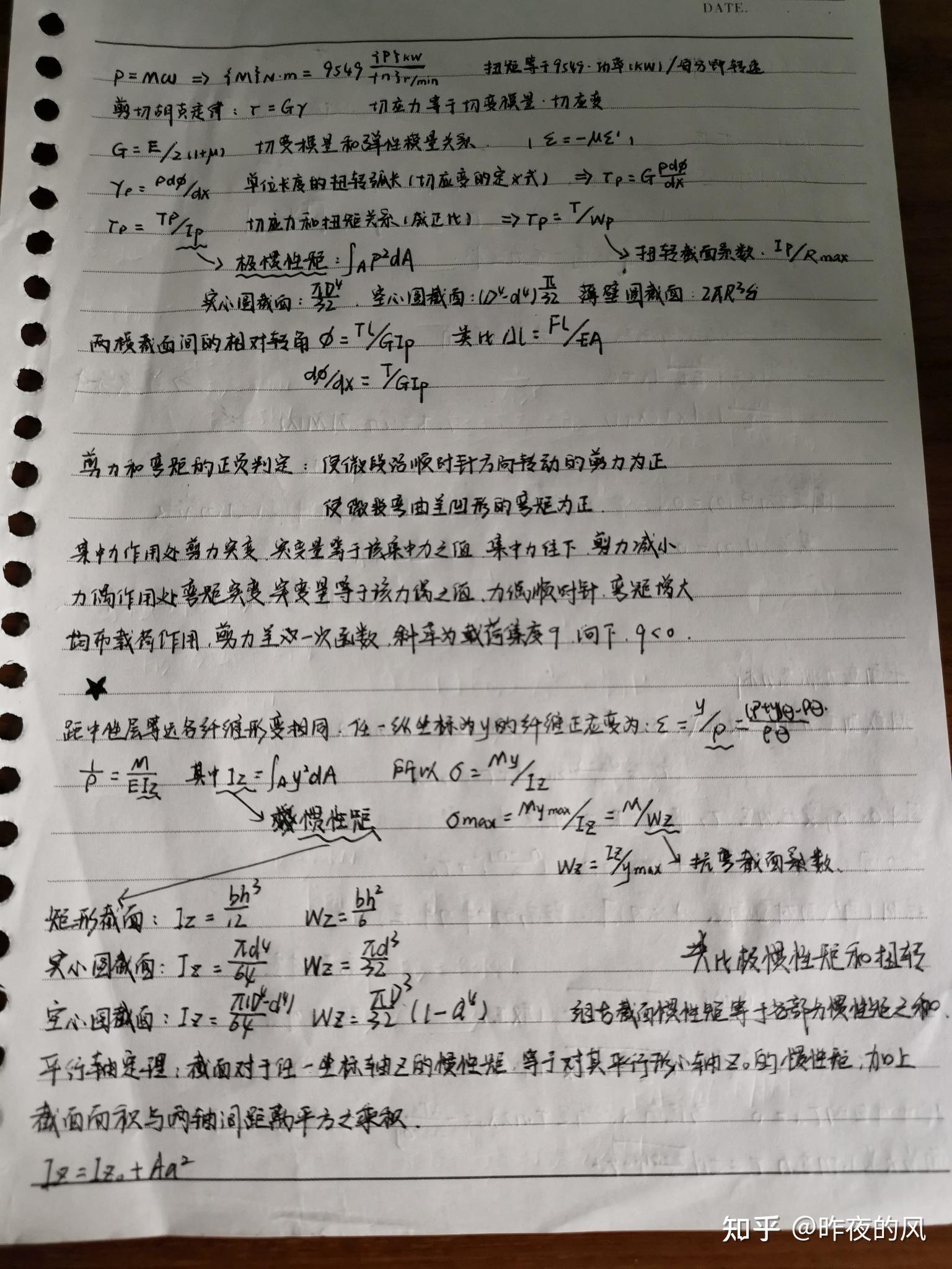 超全工程力学手写笔记期末复习用