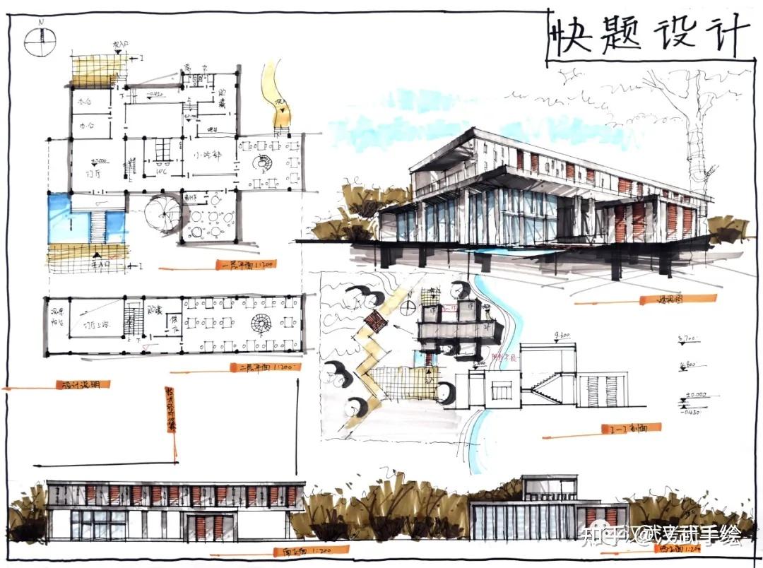 【快题灵感】第01期丨建筑设计手绘+快题抄绘灵感素材 - 知乎