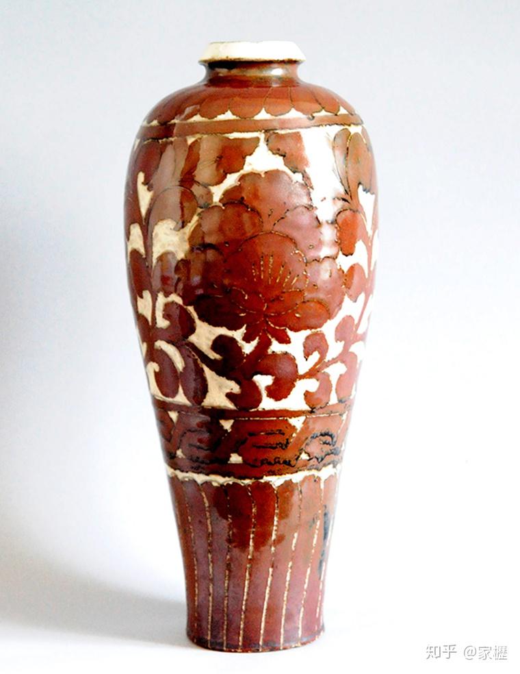 高級美術 狄窯 花唐草 陶磁 壺 骨董 陶器 時代物 レトロ 現状品