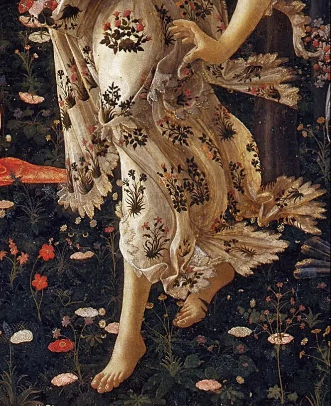 画面的右侧就比较虐,生着一对翅膀的西风之神从天而降抓住了森林女神