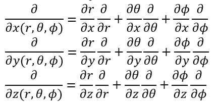 想要把laplace中的可以被表示為)z,y,x(而在球座標系中,笛卡爾座標