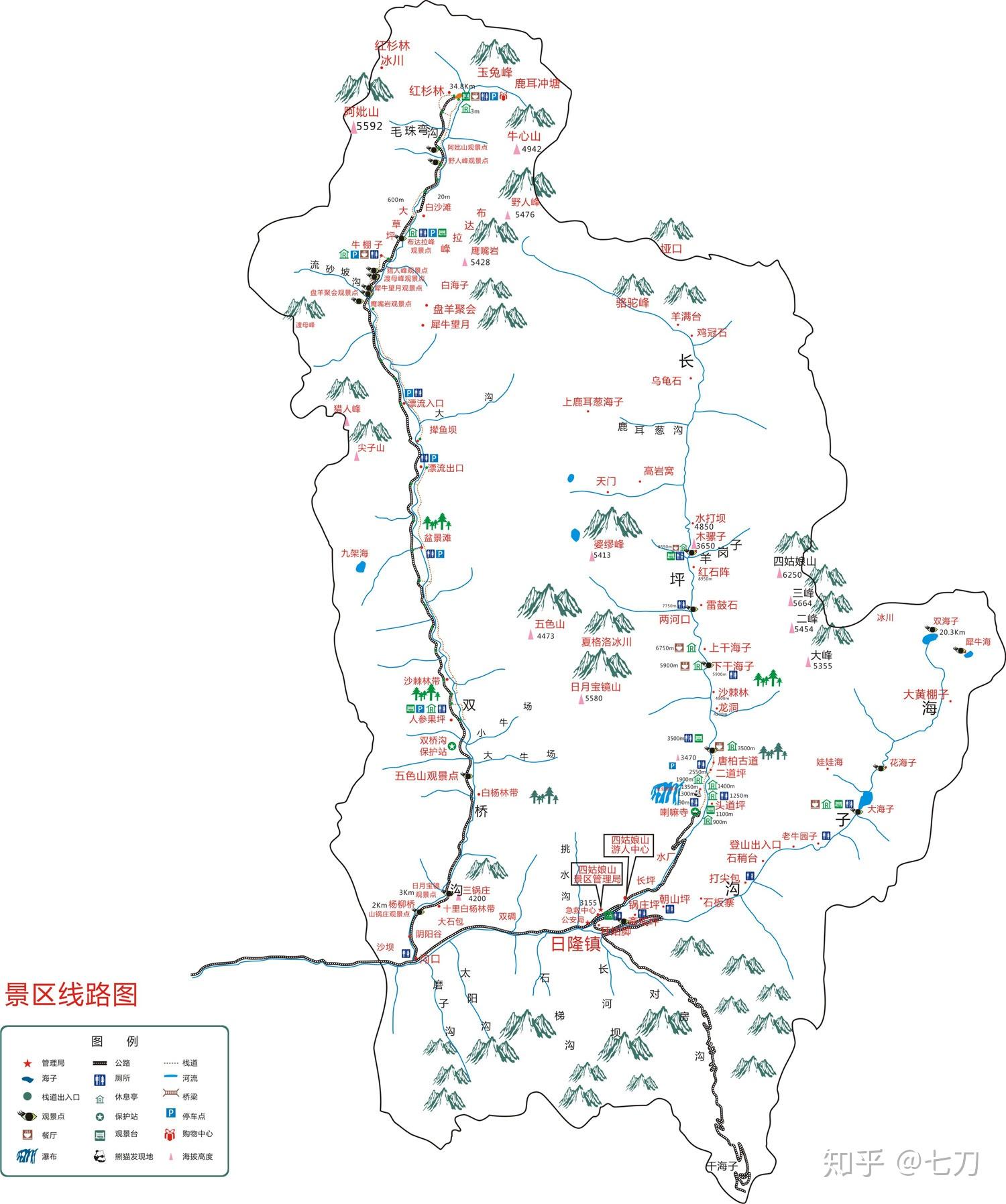 四姑娘山周边十几条沟中,惟长坪沟,双桥沟,海子沟和毕棚沟做到了景观