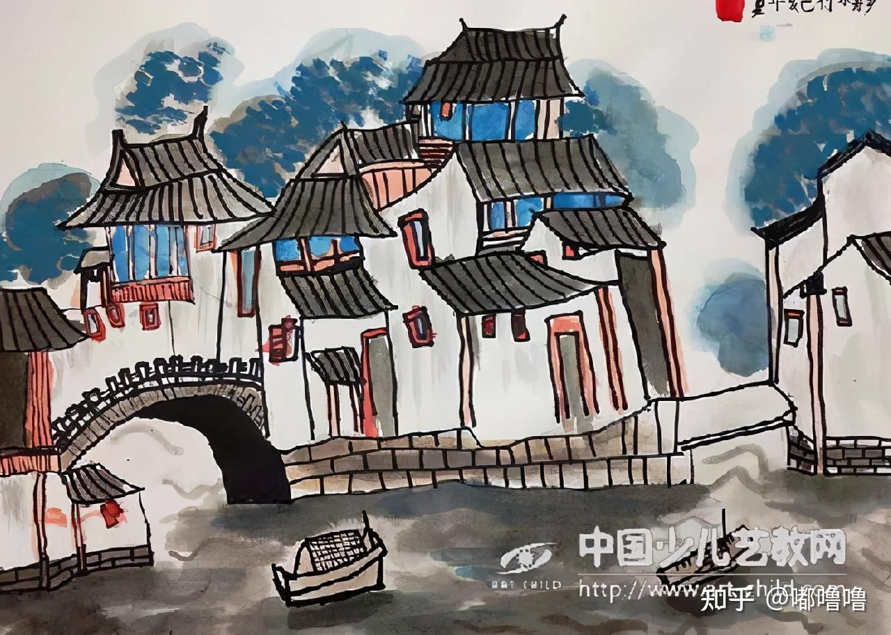 「少儿画苑书画大赛」烟雨江南,烟雨朦胧的梦幻美景