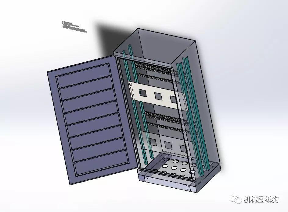 工程机械不锈钢柜体钣金结构3d数模图纸solidworks设计附igs