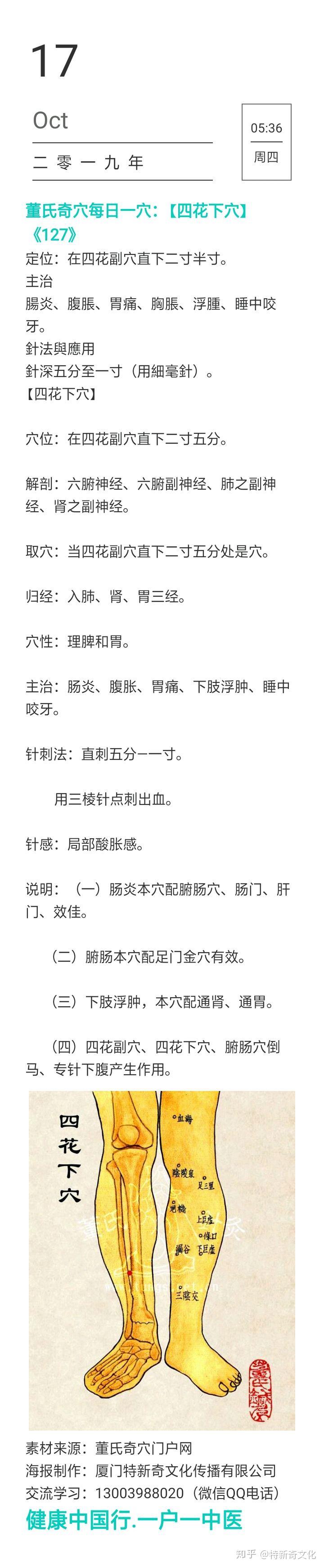 董氏奇穴每日一穴四花下穴127