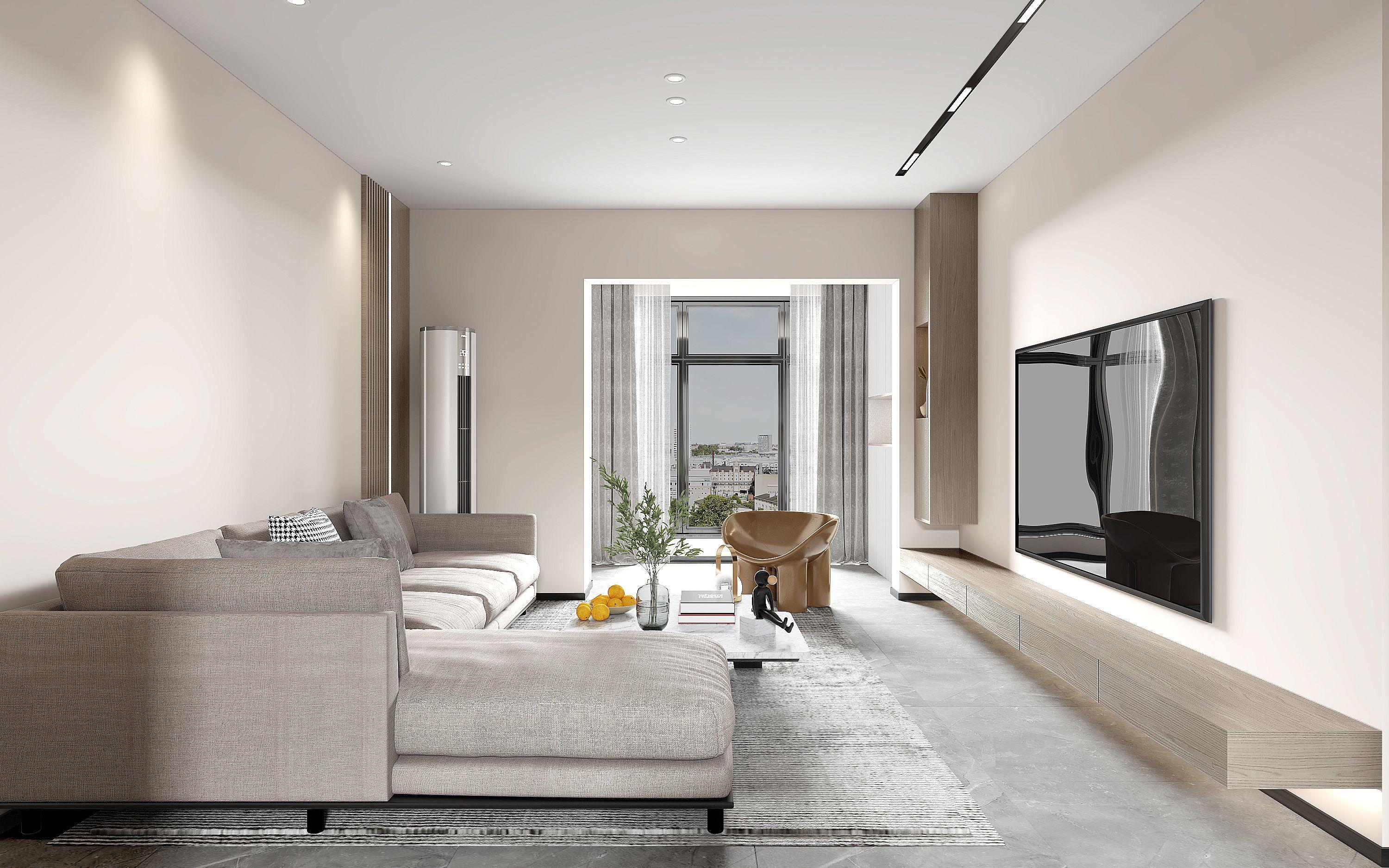 星河天地115㎡现代极简风深圳装修案例让家回归简单纯粹