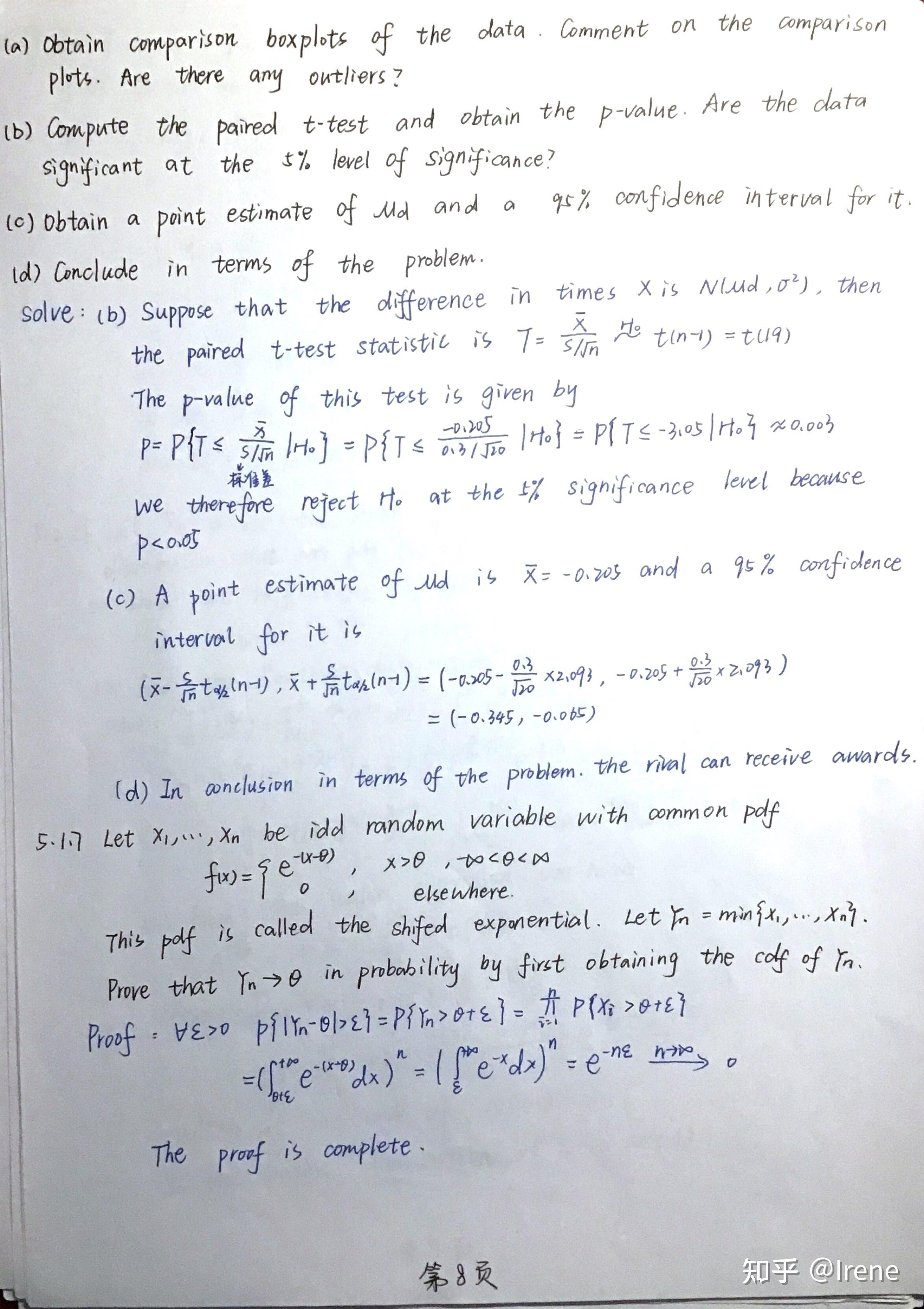 Introduction to mathematical statistics部分习题答案 - 知乎