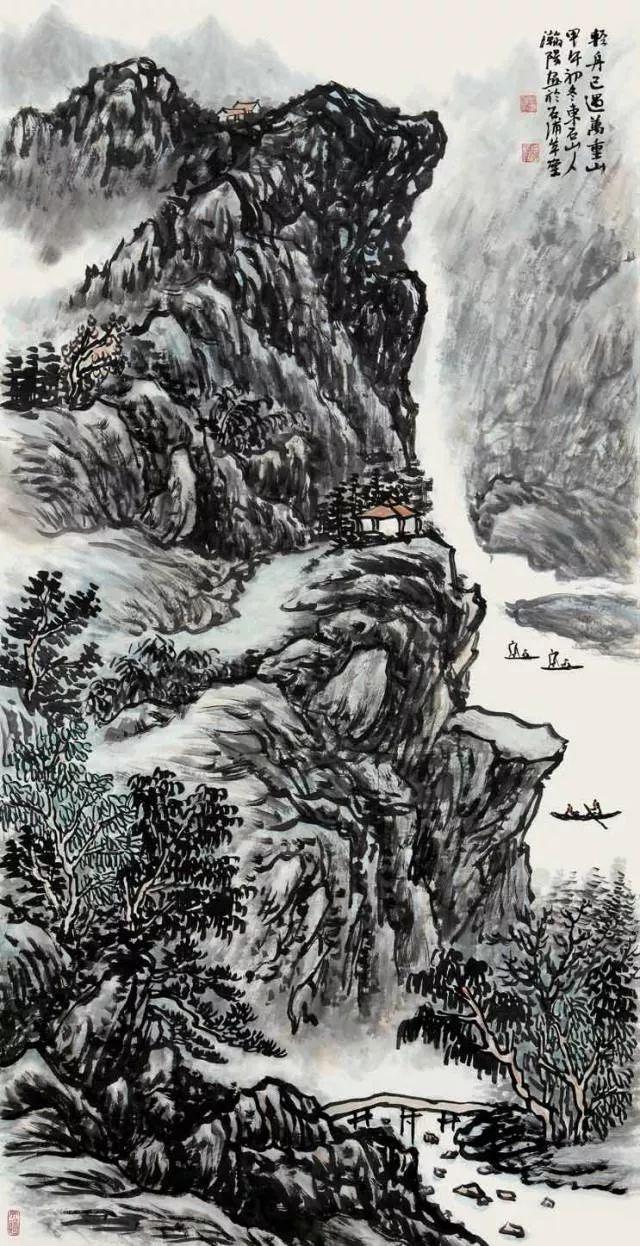 刘翰阳的山水画笔墨精到,力度有加,构图精巧,层次分