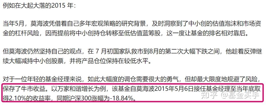 公募基金5莫海波万家品质生活