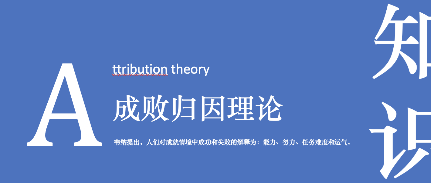 韦纳成败归因理论丨教育心理学