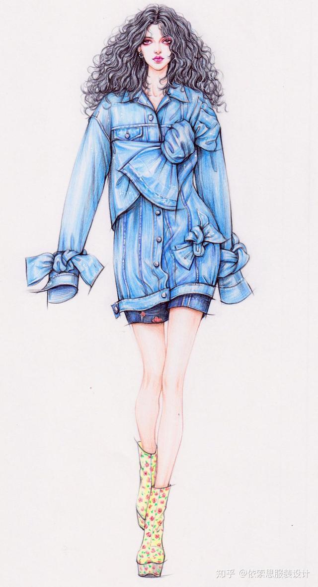 服装设计——如何在时装画中表现面料质感