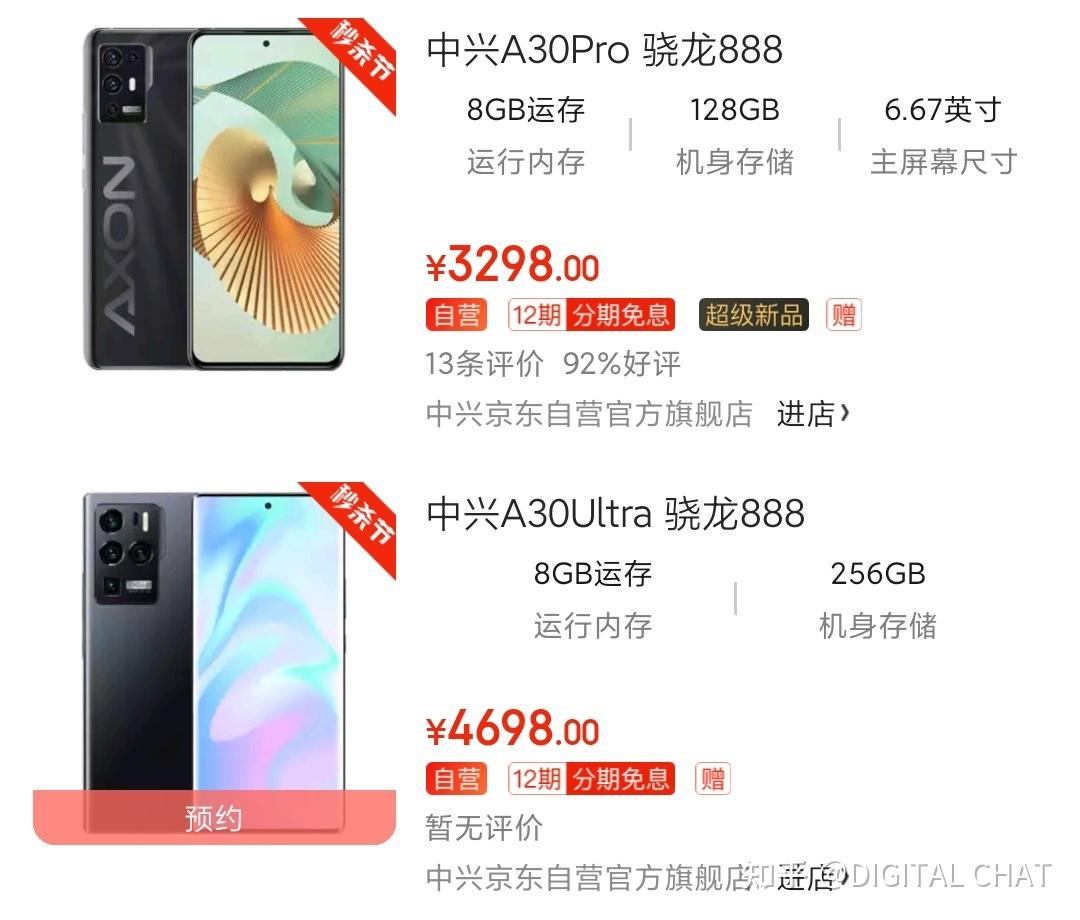 其中在某猫平台上,中兴axon30 pro只有100多的销量.