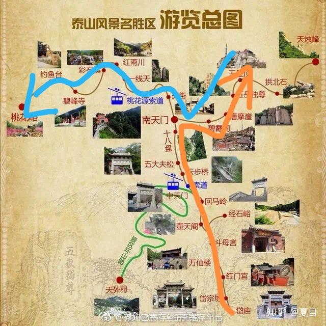 从红门爬泰山路线图图片