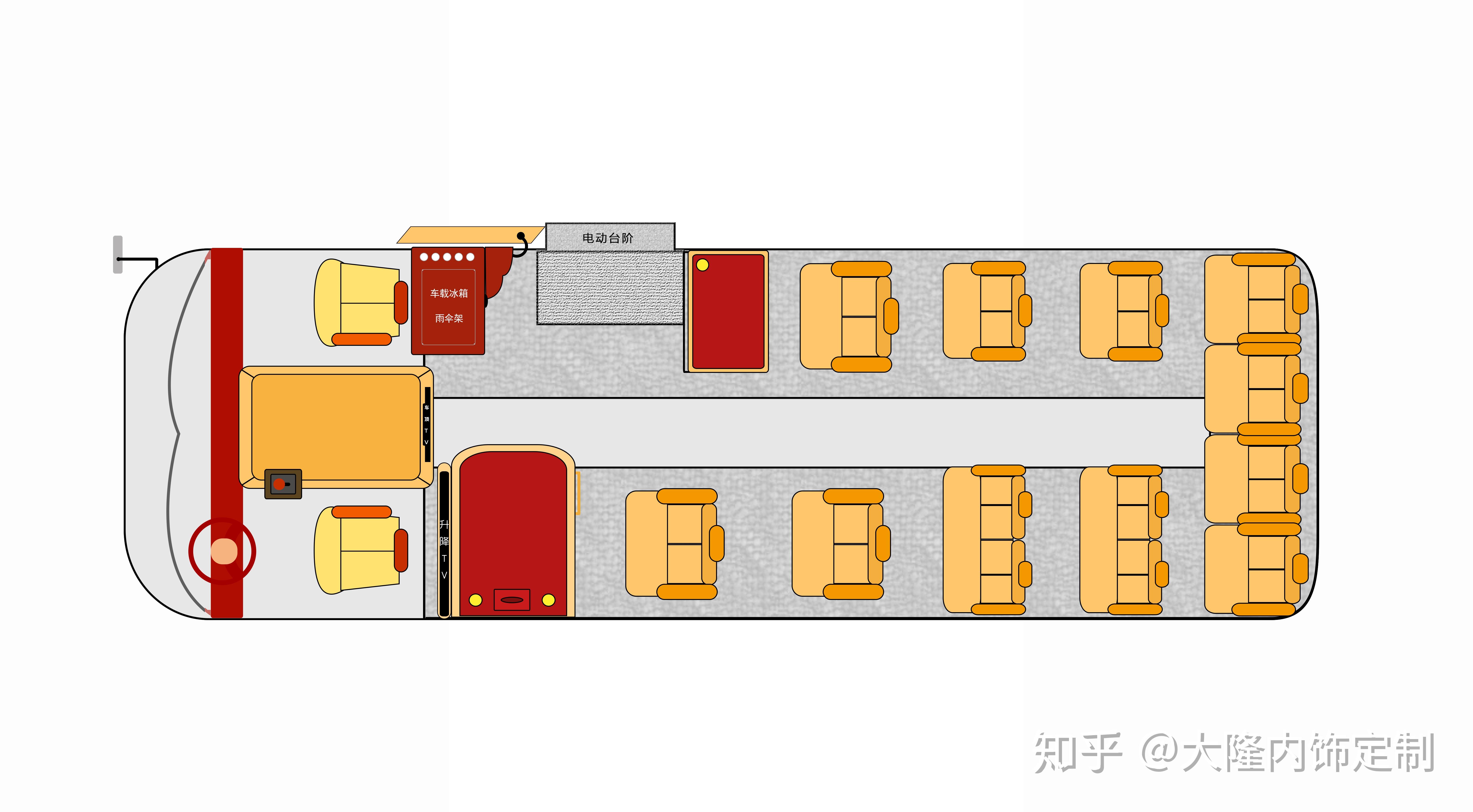 考斯特23座内部座位图图片