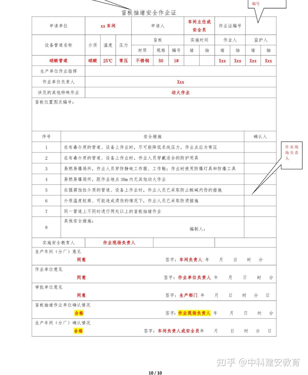 【资料领取】“八大作业票填写规范”模板 - 知乎