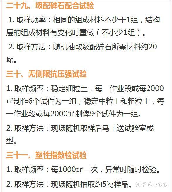 工程试验:检测取样频率及方法大全 - 知乎