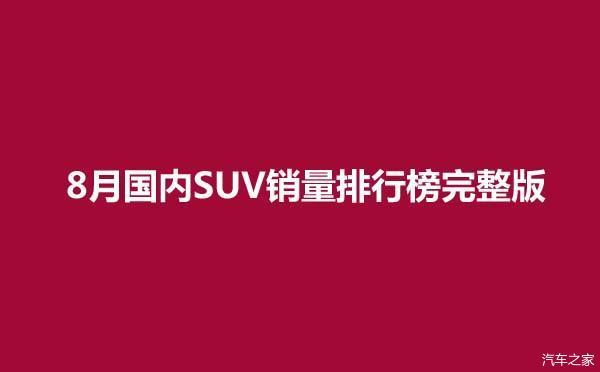 2020年8月国内suv销量排行榜完整版 本田cr V表现 太过神勇 知乎