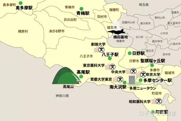 再来看西99南多摩地区,这里有八王子市,多摩市,町田市等.