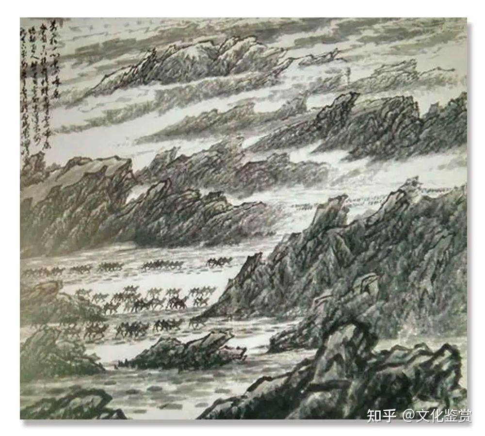 赛里木湖,国画图片