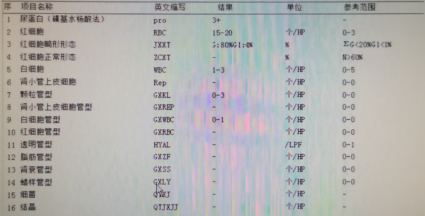 尿沉渣镜检报告图片