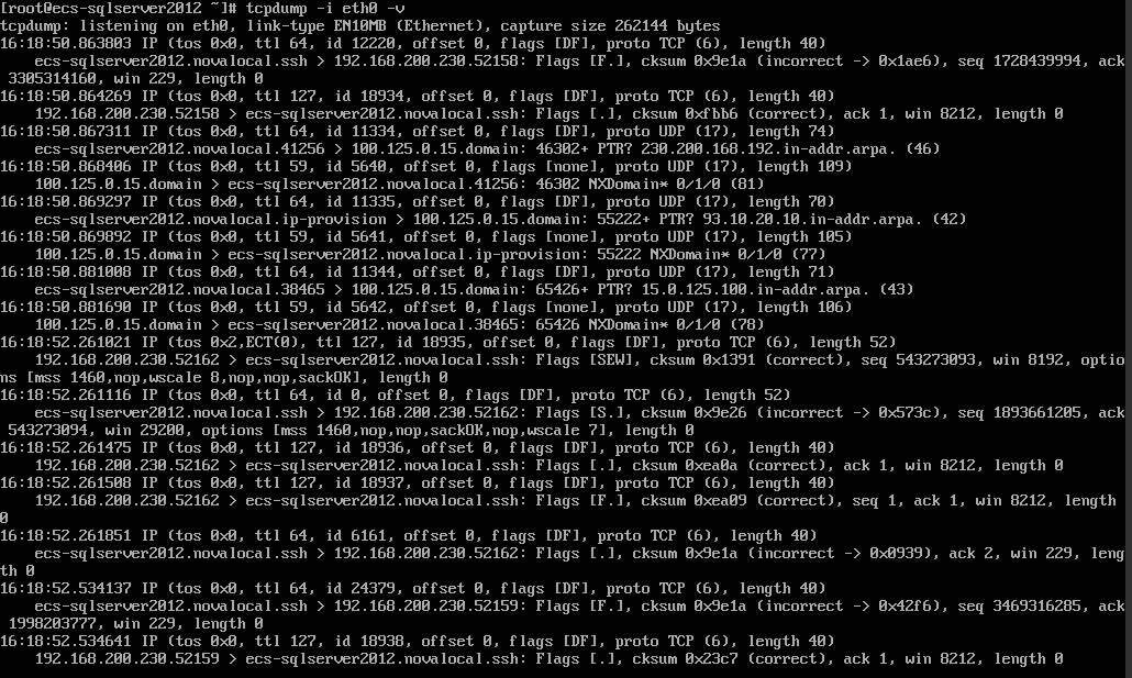 Linux tcpdump 