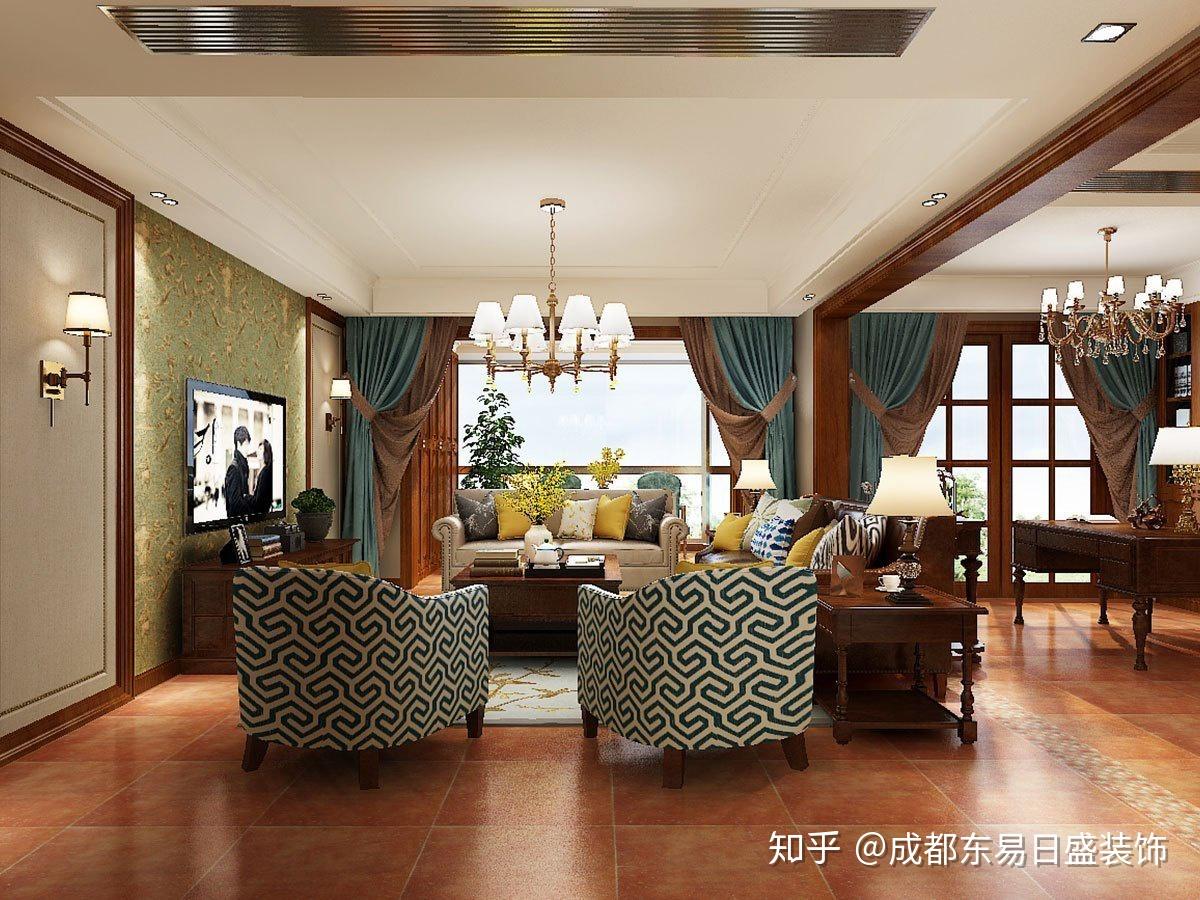 130㎡三居室现代美式风格装修案例赏析丨成都东易日盛设计作品