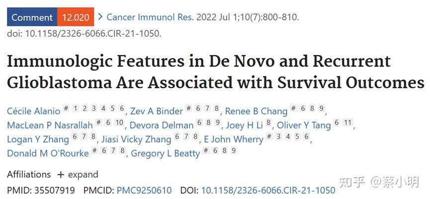 NID137 Immunologic Features In De Novo And Recurrent GBM Are Associated 