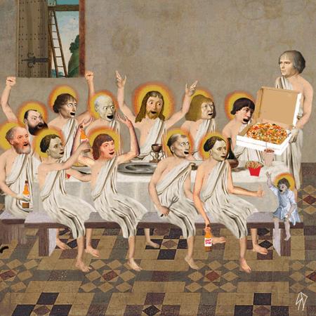 时期的绘画拼贴gif,看似荒诞无稽却如"蝎子的匕首"一般魔性直接给你心