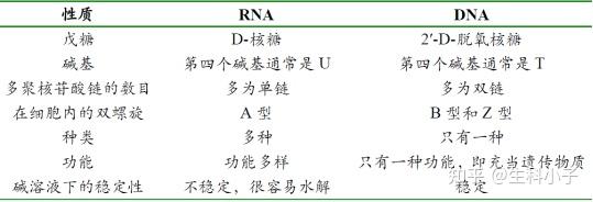 2,dna和rna的结构异同