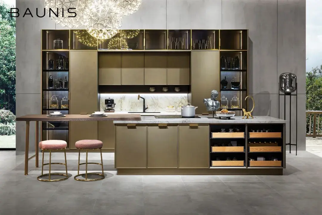 欧派铂尼思高端厨房丨高级深浅灰撞色看奥兰多如何演绎轻奢风