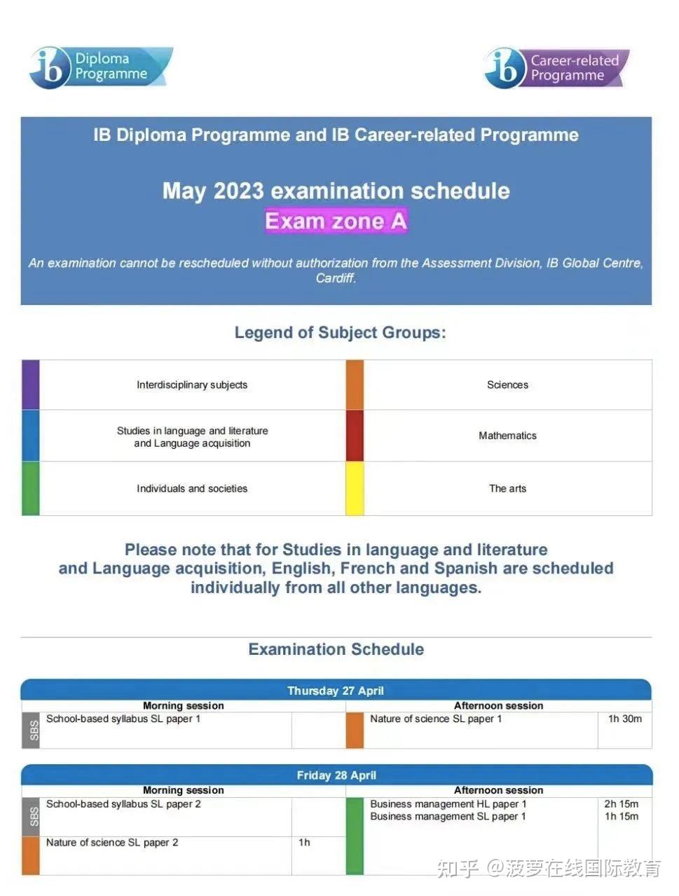 2023年IB考试时间安排已公布！IB大考有什么变化？ 知乎