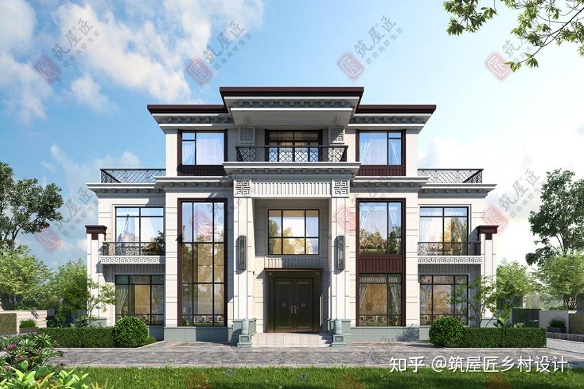 农村建房三层怎么做?筑屋匠乡村设计200平新中式别墅图纸分享 - 知乎